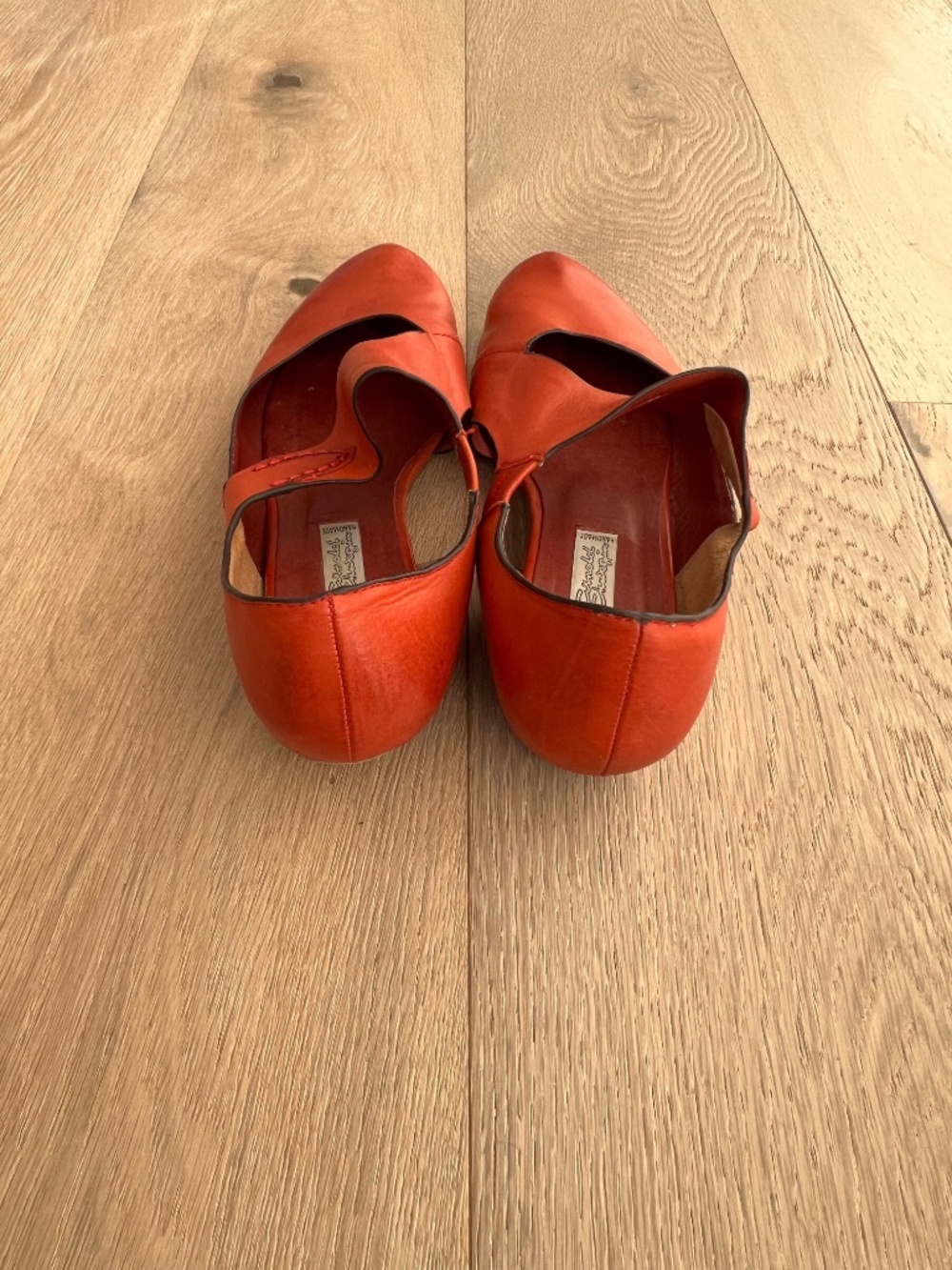 040 🇨🇦 Arnold Churgin Burnt Orange Soft Leather Italian flats, Size 8 - Picture 3 of 10